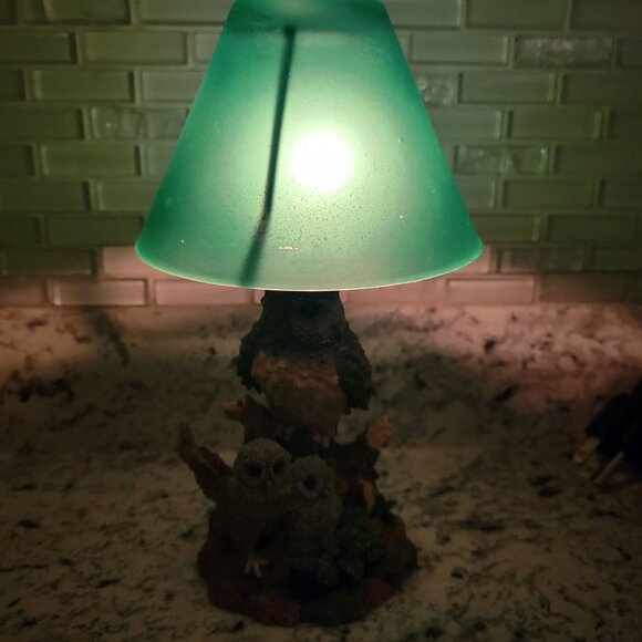 Westland Giftware Owl Family Candle Holder With Green Shade - Picture 8 of 9
